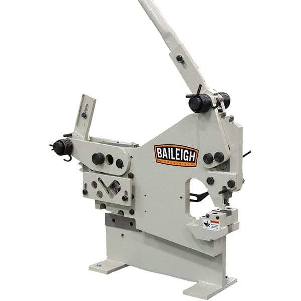 Baileigh - 6-1/4" Throat Depth, 16 Ton Punch Pressure, 5/16" Punch Capacity Ironworker - 39" Wide x 26" High x 16" Deep - Apex Tool & Supply