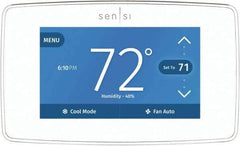 White-Rodgers - 50 to 99°F, 4 Heat, 2 Cool, Touch Screen Programmable Wi-Fi Universal Thermostat - 20 to 30 Volts, 1-1/4" Inside Depth x 1.77" Inside Height x 5-1/4" Inside Width, Horizontal Mount - Apex Tool & Supply