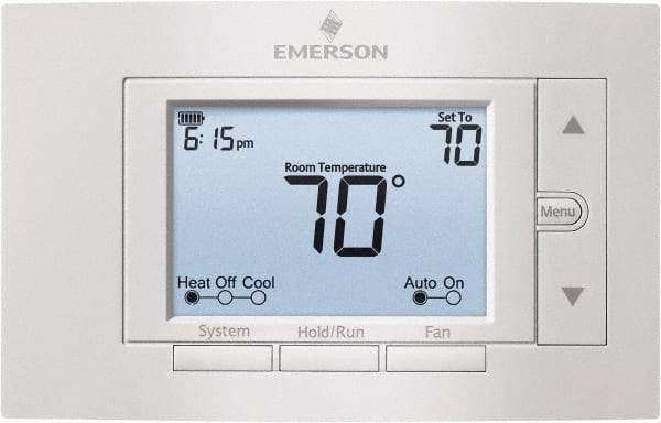 White-Rodgers - 50 to 99°F, 4 Heat, 2 Cool, Digital Nonprogrammable Multi-Stage Thermostat - 20 to 30 Volts, 1.77" Inside Depth x 1.77" Inside Height x 5-1/4" Inside Width, Horizontal Mount - Apex Tool & Supply