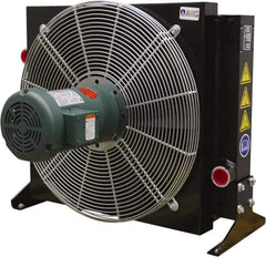 AKG Thermal Systems - SAE #20, 1 Fan Mount, Liquid-To-Air Aluminum Brazed Process Equipment Heat Exchanger - Oil Cooler, Ethylene Glycol/Water Mixture Cooler, 24.03" High x 26.38" Wide x 18" Deep, 250°F Max - Apex Tool & Supply