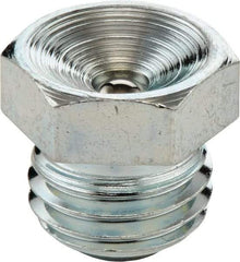Umeta - Straight Head Angle, 3/4-14 NPTF Steel Flush-Style Grease Fitting - Zinc Plated Finish - Apex Tool & Supply
