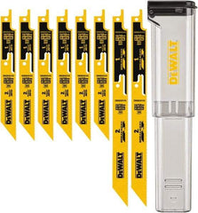 DeWALT - 8 Pieces, 6" to 9" Long x 0.04" Thickness, Bi-Metal Reciprocating Saw Blade Set - Straight Profile, 10-14 to 18 Teeth, Toothed Edge - Apex Tool & Supply