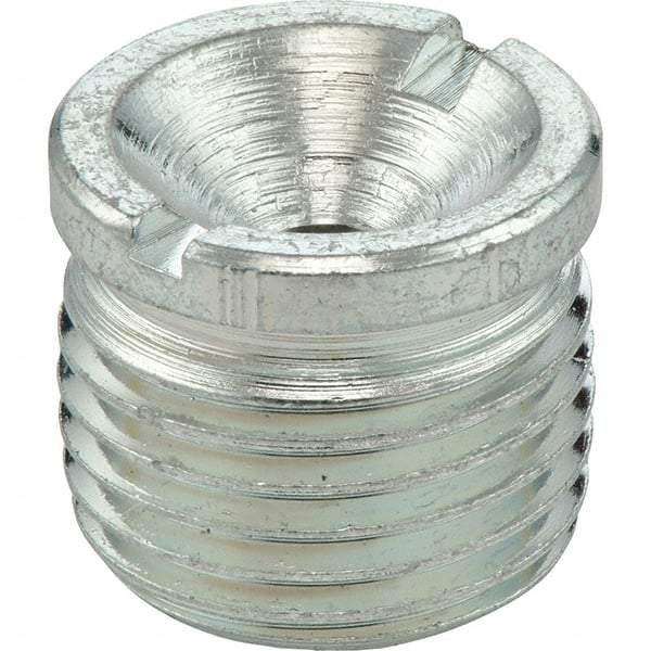 Umeta - Straight Head Angle, M8x1.0 Metric Steel Flush-Style Grease Fitting - 8mm Hex, 10mm Overall Height, Zinc Plated Finish - Apex Tool & Supply