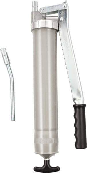 Umeta - Rigid Lever Grease Gun - 16 oz Capacity, 1/8 Thread Outlet, 17 Strokes per oz, Cartridge & Suction Fill - Apex Tool & Supply