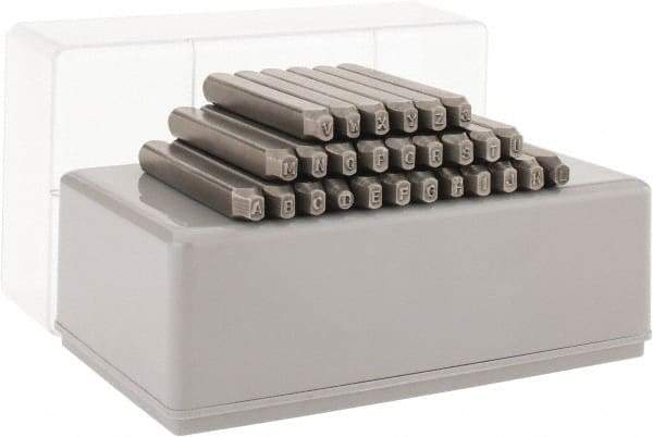 C.H. Hanson - 27 Piece, 3/32" Character Steel Stamp Set - Letters, Reverse - Apex Tool & Supply