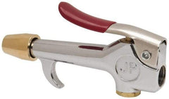 Value Collection - 90 Max psi Safety Nozzle Thumb Lever Blow Gun - 1/4 NPT, 1/8" Tube Length, Chrome Plated Zinc - Apex Tool & Supply