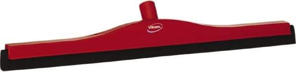 Vikan - 24" Foam Rubber Blade Bench Squeegee - Double Edge, Red, Plastic Holder - Apex Tool & Supply