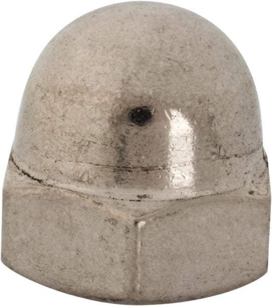 Value Collection - 7/16-14" UNC, 5/8" Width Across Flats, Uncoated, Stainless Steel Acorn Nut - 23/32" Overall Height, Grade 18-8 - Apex Tool & Supply