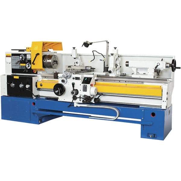 Summit - 18-1/4" Swing, 60" Between Centers, 120 Volt, Triple Phase Toolroom Lathe - 5MT Taper, 10 hp, 32 to 1,500 RPM, 3-1/8" Bore Diam, 44" Deep x 63" High x 114" Long - Apex Tool & Supply
