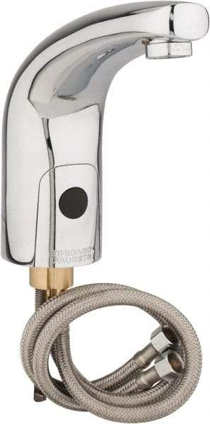 Chicago Faucets - Polished Chrome Plated Electronic Internal Temperature Control Mixer Sensor Faucet - Powered by 6 Volt Lithium CRP2 Battery (Included), Traditional Spout, 4 to 8" Mounting Centers - Apex Tool & Supply
