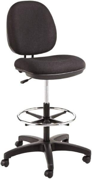 ALERA - 16-3/4 to 18" High Drafting Chair/Stool - 19" Wide x 17" Deep, 100% Acrylic Seat, Black - Apex Tool & Supply