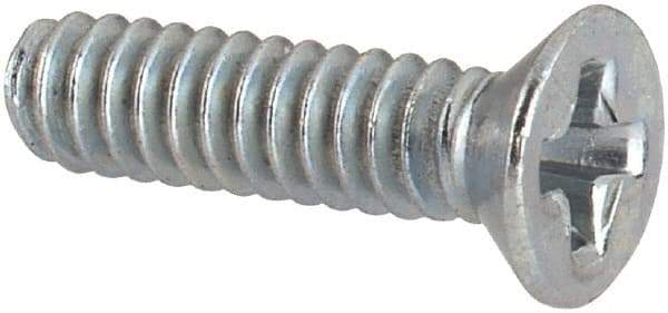 Value Collection - #4-40 UNC, 7/16" OAL Phillips Drive Machine Screw - Flat Head, Grade J82 Steel, Zinc-Plated Finish, Without Washer - Apex Tool & Supply
