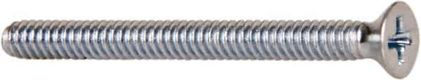 Value Collection - #4-40 UNC, 1-1/4" OAL Phillips Drive Machine Screw - Flat Head, Grade J82 Steel, Zinc-Plated Finish, Without Washer - Apex Tool & Supply