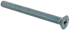 Value Collection - 3/8-16 UNC, 4" OAL Phillips Drive Machine Screw - Flat Head, Grade J82 Steel, Zinc-Plated Finish, Without Washer - Apex Tool & Supply