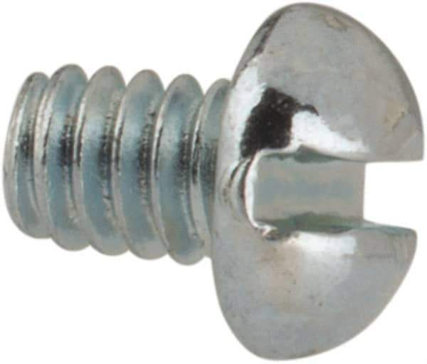 Value Collection - #2-56 UNC, 1/8" Length Under Head Slotted Drive Machine Screw - Round Head, Grade J82 Steel, Zinc-Plated Finish, Without Washer - Apex Tool & Supply
