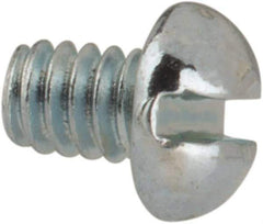 Value Collection - #2-56 UNC, 1/8" Length Under Head Slotted Drive Machine Screw - Round Head, Grade J82 Steel, Zinc-Plated Finish, Without Washer - Apex Tool & Supply