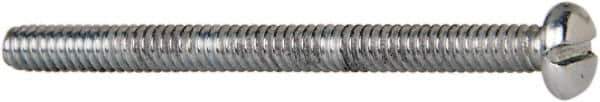 Value Collection - #4-40 UNC, 1-1/2" Length Under Head Slotted Drive Machine Screw - Pan Head, Grade J82 Steel, Zinc-Plated Finish, Without Washer - Apex Tool & Supply