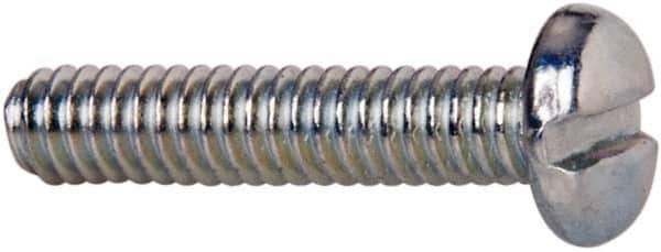 Value Collection - #5-40 UNC, 5/8" Length Under Head Slotted Drive Machine Screw - Pan Head, Grade J82 Steel, Zinc-Plated Finish, Without Washer - Apex Tool & Supply