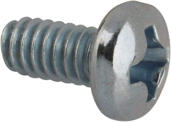 Value Collection - #5-40 UNC, 1/4" Length Under Head Phillips Drive Machine Screw - Pan Head, Grade J82 Steel, Zinc-Plated Finish, Without Washer - Apex Tool & Supply
