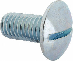 Value Collection - 1/2-13 UNC, 1" Length Under Head Slotted Drive Machine Screw - Truss Head, Grade J82 Steel, Zinc-Plated Finish, Without Washer - Apex Tool & Supply