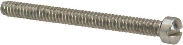 Value Collection - #4-40 UNC, 1-1/4" Length Under Head Slotted Drive Machine Screw - Fillister Head, Grade J82 Steel, Zinc-Plated Finish, Without Washer - Apex Tool & Supply
