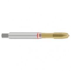 M10x1.0 6H 3-Flute Cobalt Red Ring Spiral Point Plug Tap-TiN - Apex Tool & Supply