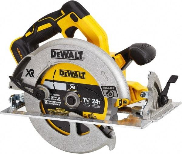 DeWALT - 20 Volt, 7-1/4" Blade, Cordless Circular Saw - 4,000 RPM, Lithium-Ion Batteries Not Included - Apex Tool & Supply