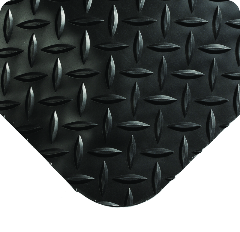 UltraSoft Diamond Plate Floor Mat - 2' x 3' x 15/16" Thick - (Black Diamond Plate) - Apex Tool & Supply