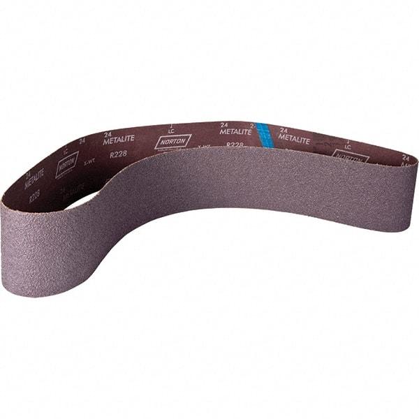 Norton - 4" Wide x 60" OAL, 100 Grit, Aluminum Oxide Abrasive Belt - Aluminum Oxide, Coated, X Weighted Cloth Backing - Apex Tool & Supply