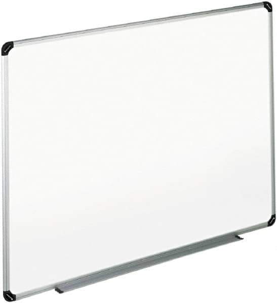 UNIVERSAL - 48" High x 72" Wide Erasable Melamine Marker Boards - Aluminum/Plastic Frame, 74.6" Deep, Includes Accessory Tray/Rail & Mounting Kit - Apex Tool & Supply