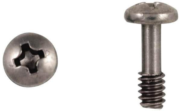Made in USA - Phillips Drive 1/4-20 UNC 1" Length Under Head Captive Screw - 18-8 Stainless Steel, 0.473 to 0.517" Head Diam, 0.162 to 0.175" Head Height, Uncoated - Apex Tool & Supply