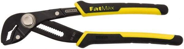 Stanley - 8" OAL, 1-1/4" Max Capacity, 17 Position Groove Joint Tongue & Groove Pliers - Combination (Serrated/Smooth) V-Jaws, Ergonomic Bi-Material Handles - Apex Tool & Supply