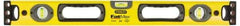 Stanley - 72" Long 5 Vial Box Beam Level - Aluminum, Yellow, 2 Level & 3 Plumb Vials - Apex Tool & Supply