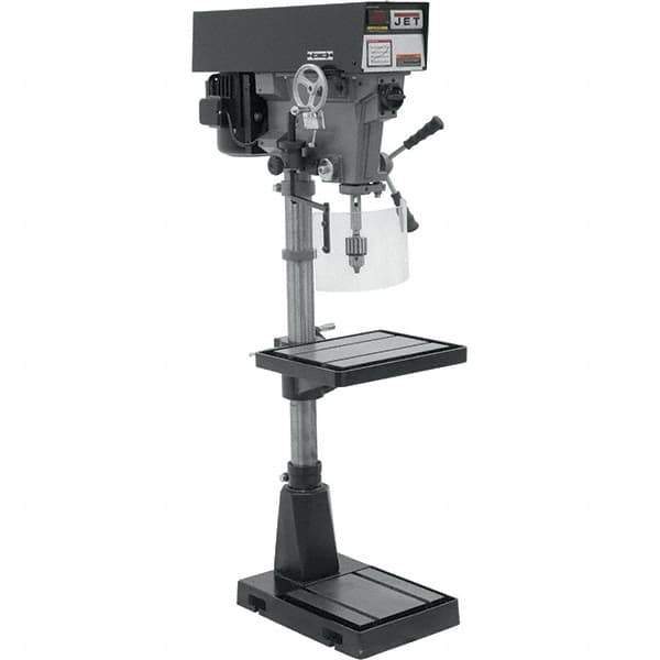 Jet - 15" Swing, Variable Speed Pulley Drill Press - Variable Speed, 1 hp, Three Phase - Apex Tool & Supply