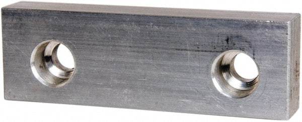 Gibraltar - 4" Wide x 1-1/4" High x 5/8" Thick, Flat/No Step Vise Jaw - Soft, Aluminum, Fixed Jaw, Compatible with 4" Vises - Apex Tool & Supply