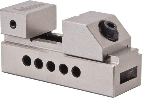 Gibraltar - 1-27/64" Jaw Width, 1-1/2" Jaw Opening Capacity, 0.91" Jaw Height, Toolmaker's Vise - Flat Jaw, 0.003" Parallelism, 0.005" Squareness, 100mm OAL x 1.89" OAH - Apex Tool & Supply