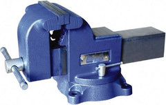 Gibraltar - 6" Jaw Width x 6-1/4" Jaw Opening Capacity, 3-1/2" Throat Depth, Bench & Pipe Combination Vise - 1-1/4 to 2-1/2" Pipe Capacity, Swivel Base, Bolt Down Attachment, Ductile Iron - Apex Tool & Supply