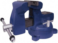 Gibraltar - 5" Jaw Width x 5-1/4" Jaw Opening Capacity, 3-3/4" Throat Depth, Bench & Pipe Combination Vise - 1/4 to 2-1/2" Pipe Capacity, Swivel Base, Bolt Down Attachment, Ductile Iron - Apex Tool & Supply