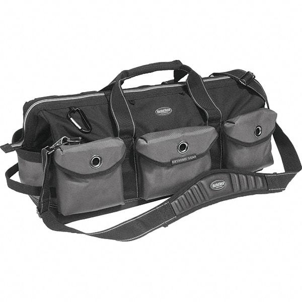 Bucket Boss - 28 Pocket Gray & Black Ballistic Polyester Tool Bag - 28" Wide x 11" Deep x 12" High - Apex Tool & Supply