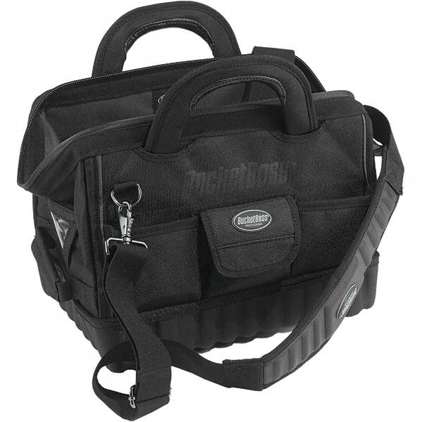 Bucket Boss - 17 Pocket Black Ballistic Polyester Tool Bag - 14" Wide x 10" Deep x 11" High - Apex Tool & Supply