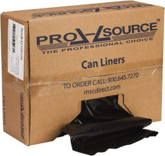 PRO-SOURCE - 3 mil Thick, Contractor Trash Bags - Linear Low-Density Polyethylene (LLDPE), Flat Pack Dispenser, 32" Wide x 50" High, Black - Apex Tool & Supply