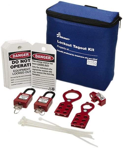 Ability One - 26 Piece Lockout Tagout Kit - Keyed Differently, Comes in Carrying Case - Apex Tool & Supply
