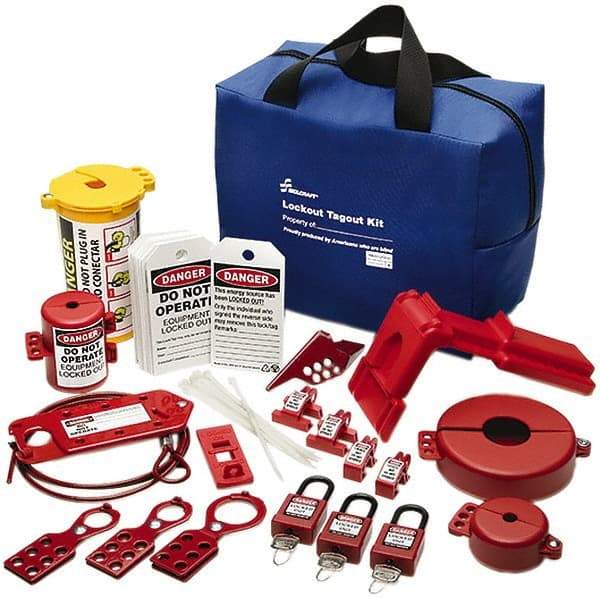 Ability One - 39 Piece Electrical & Valve Lockout Kit - Keyed Differently, Comes in Carrying Case - Apex Tool & Supply