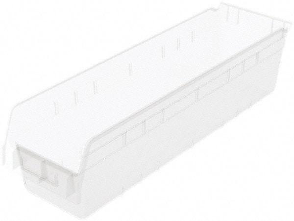 Akro-Mils - 23-5/8" Deep, Clear Polymer Hopper Shelf Bin - 6" High x 6-5/8" Wide x 23-5/8" Long - Apex Tool & Supply