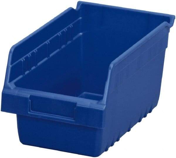 Akro-Mils - 11-5/8" Deep, Blue Polymer Hopper Shelf Bin - 6" High x 6-5/8" Wide x 11-5/8" Long - Apex Tool & Supply