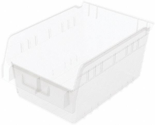 Akro-Mils - 11-5/8" Deep, Clear Polymer Hopper Shelf Bin - 6" High x 8-3/8" Wide x 11-5/8" Long - Apex Tool & Supply