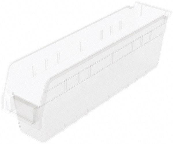 Akro-Mils - 17-7/8" Deep, Clear Polymer Hopper Shelf Bin - 6" High x 4-1/8" Wide x 17-7/8" Long - Apex Tool & Supply