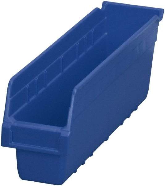 Akro-Mils - 17-7/8" Deep, Blue Polymer Hopper Shelf Bin - 6" High x 4-1/8" Wide x 17-7/8" Long - Apex Tool & Supply