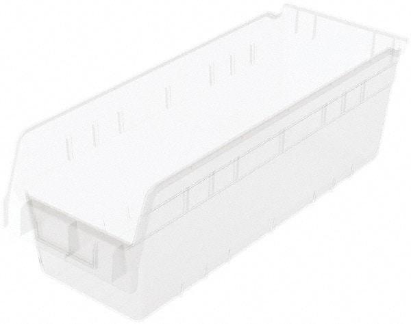 Akro-Mils - 17-7/8" Deep, Clear Polymer Hopper Shelf Bin - 6" High x 6-5/8" Wide x 17-7/8" Long - Apex Tool & Supply