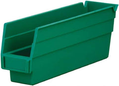 Akro-Mils - 54 Lb. Load Capacity, 11-5/8" Deep, Green Hopper Shelf Bin - 4" High x 2-3/4" Wide x 11-5/8" Long - Apex Tool & Supply